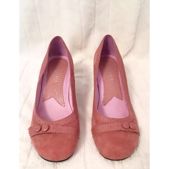 🌸 NWT FORLERIA Italian Suede Mary Jane Pumps – Vintage Feminine Rose • Size 37 - Picture 3 of 8